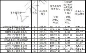 中国十大会计师事务所排行榜